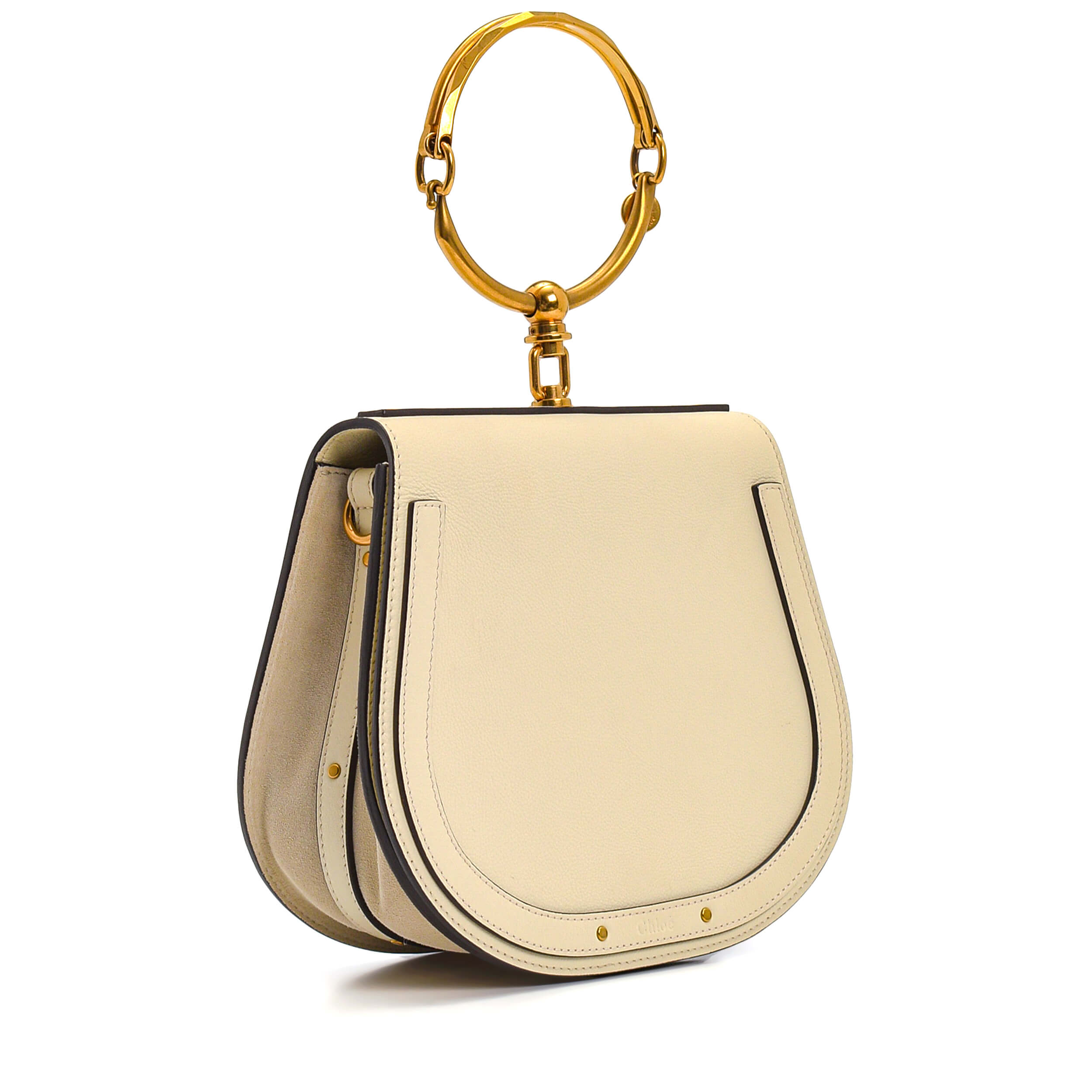 Chloe - Off White Leather Nile Bracelet Medium Bag